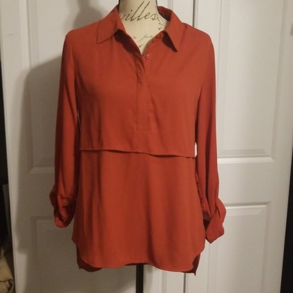 NWOT Cato Burnt orange envelope blouse - Picture 1 of 3